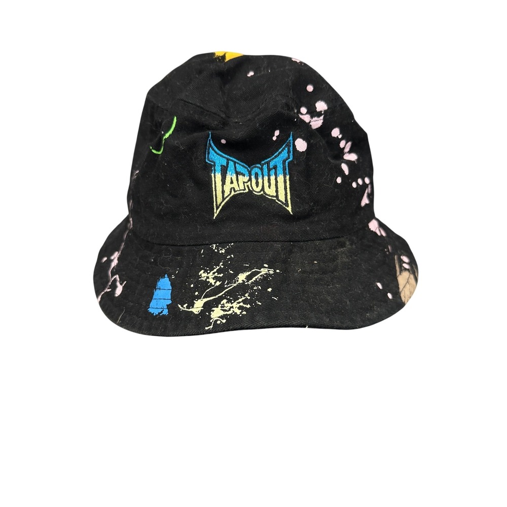 Tapout Bucket Hat Unisex OSFM Black Good Paint Splatter MMA Streetwear Logo